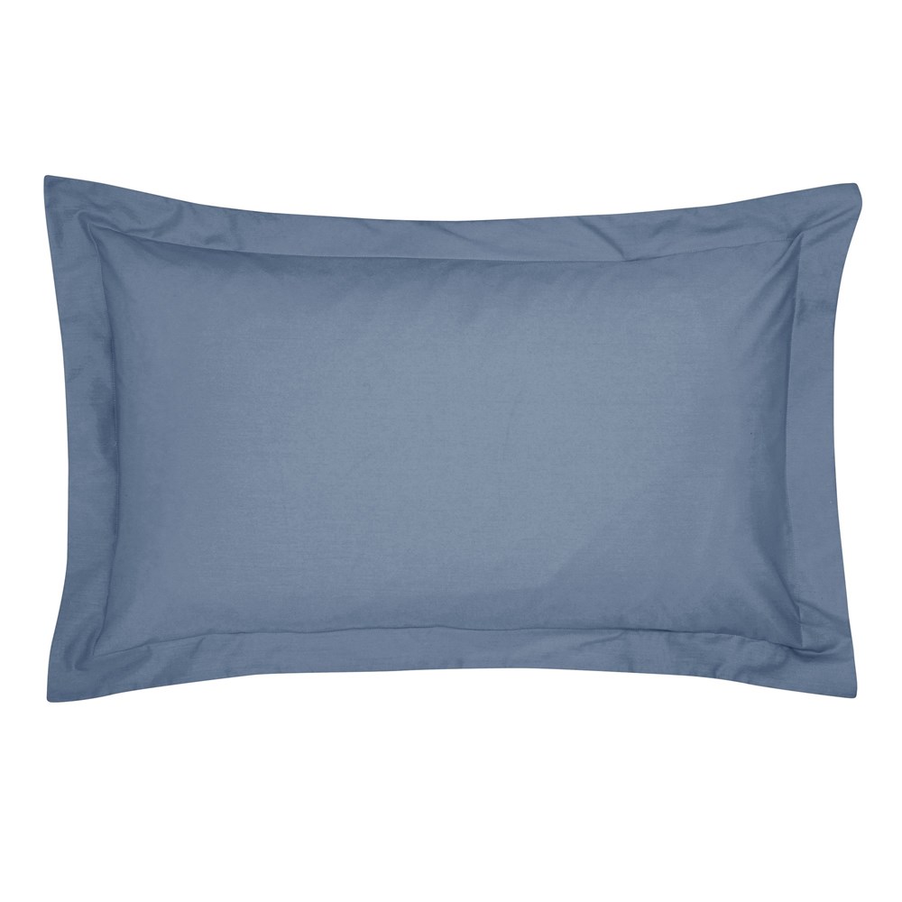 Plain Oxford Pillowcase By Bedeck of Belfast in Denim Blue